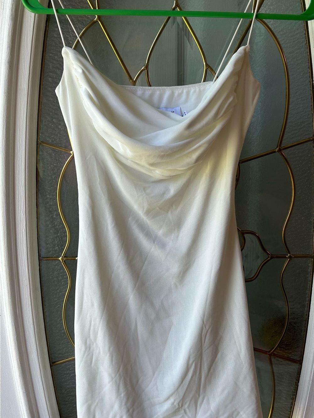 Princess Polly White Cowl Neck Mini Dress